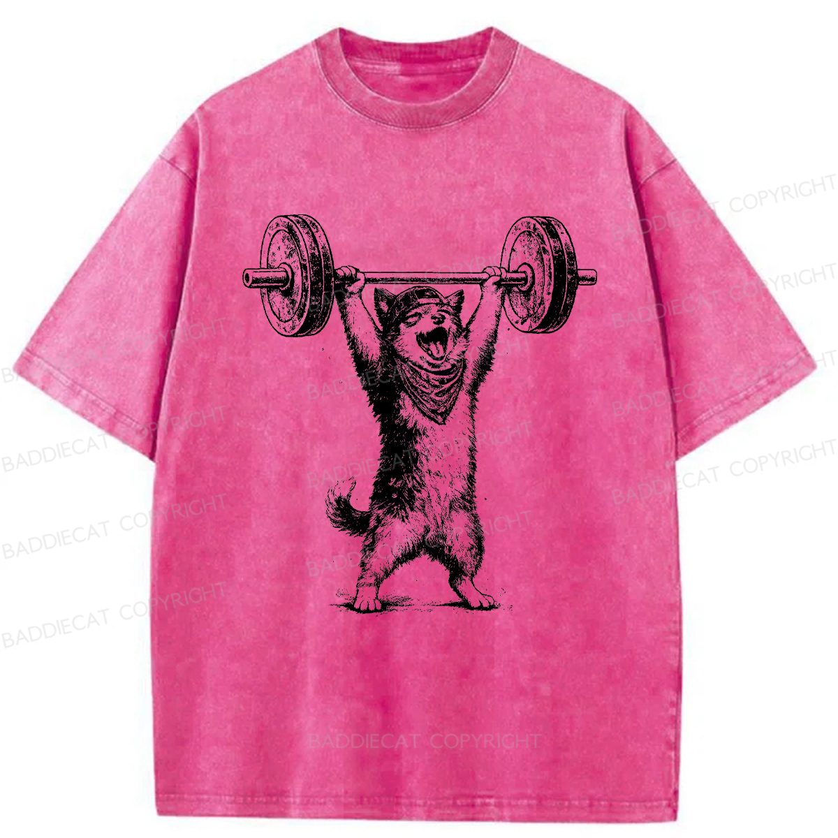 Baddiecat Husky Hercules Washed T-shirt