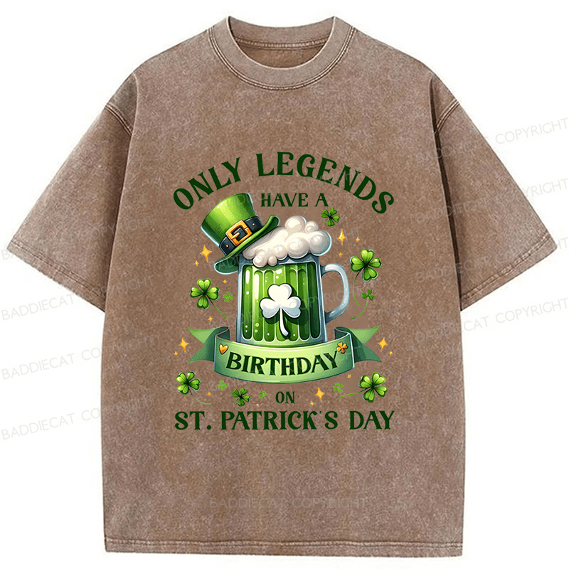 Baddiecat St. Patrick's Day Birthday Washed T-shirt