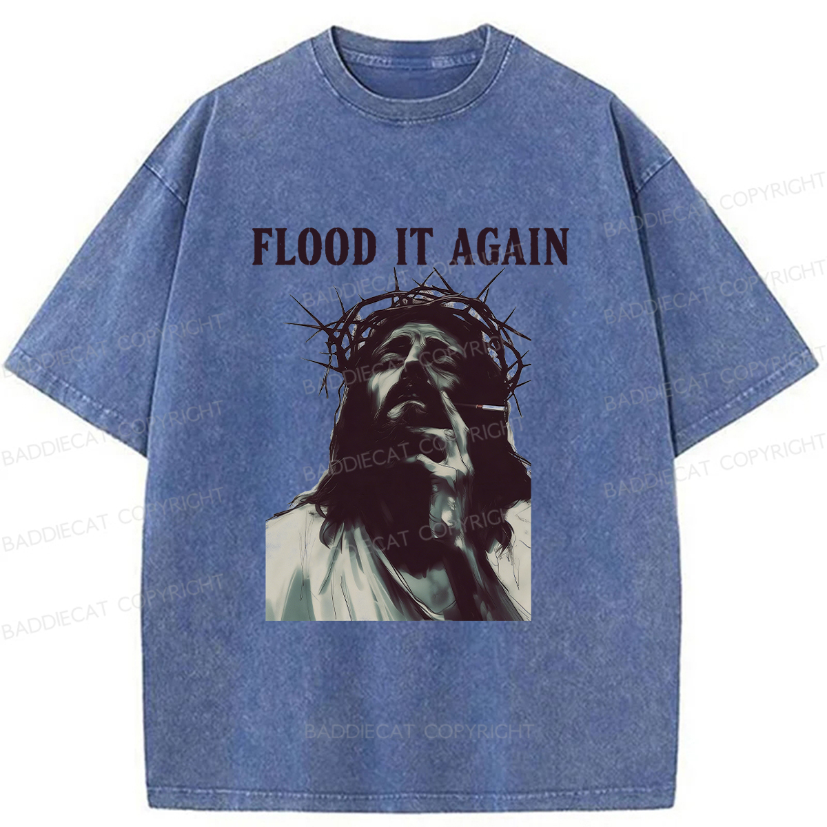 Baddiecat Flood It Again Washed T-shirt