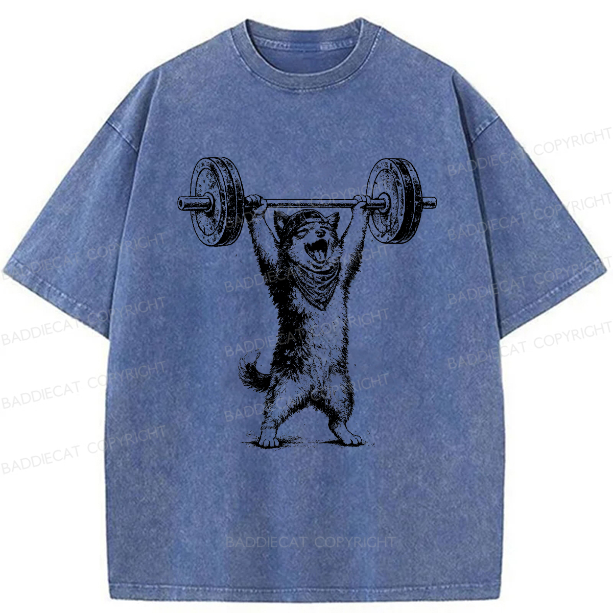 Baddiecat Husky Hercules Washed T-shirt