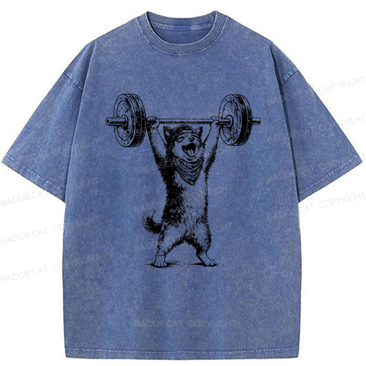 Baddiecat Husky Hercules Washed T-shirt