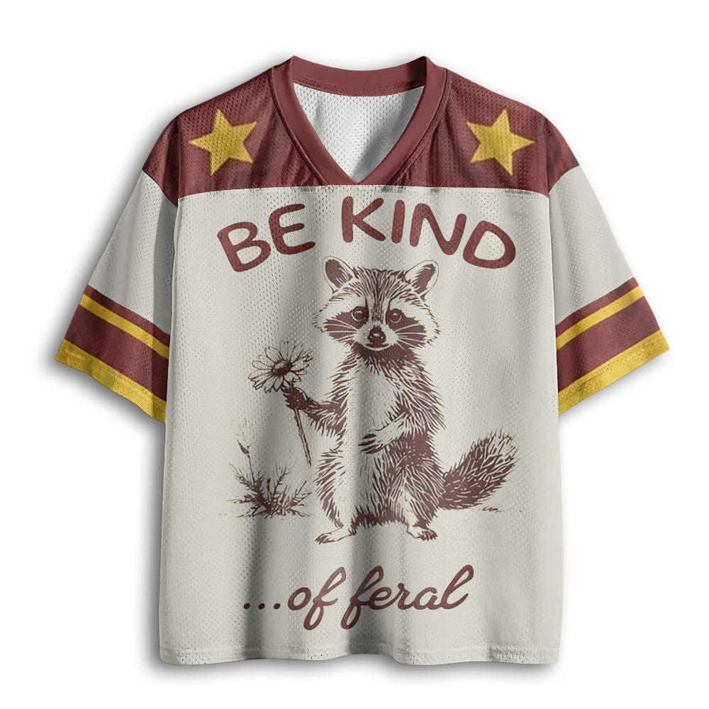 Baddiecat Be Kind Of Feral Racoon Mesh Jersey