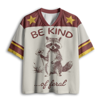 Baddiecat Be Kind Of Feral Racoon Mesh Jersey