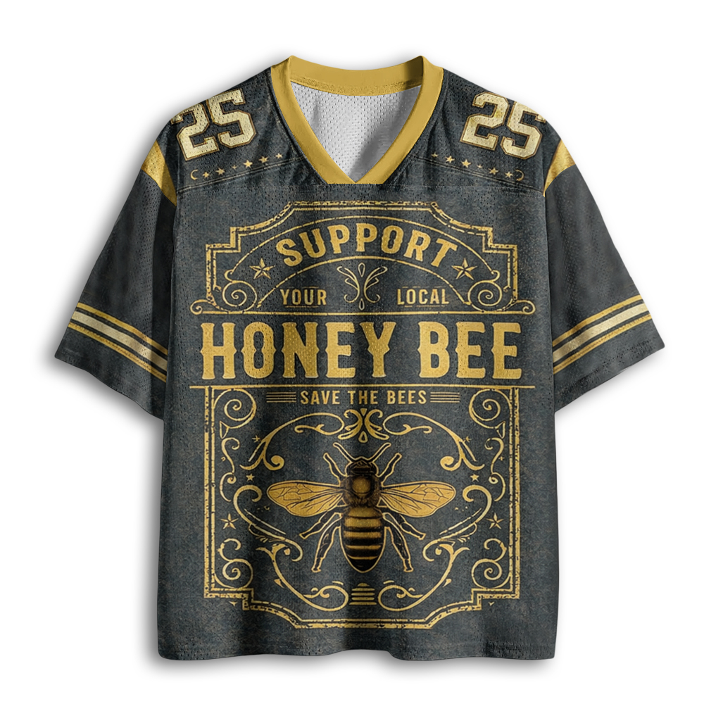Baddiecat Support Honey Bee Mesh Jersey