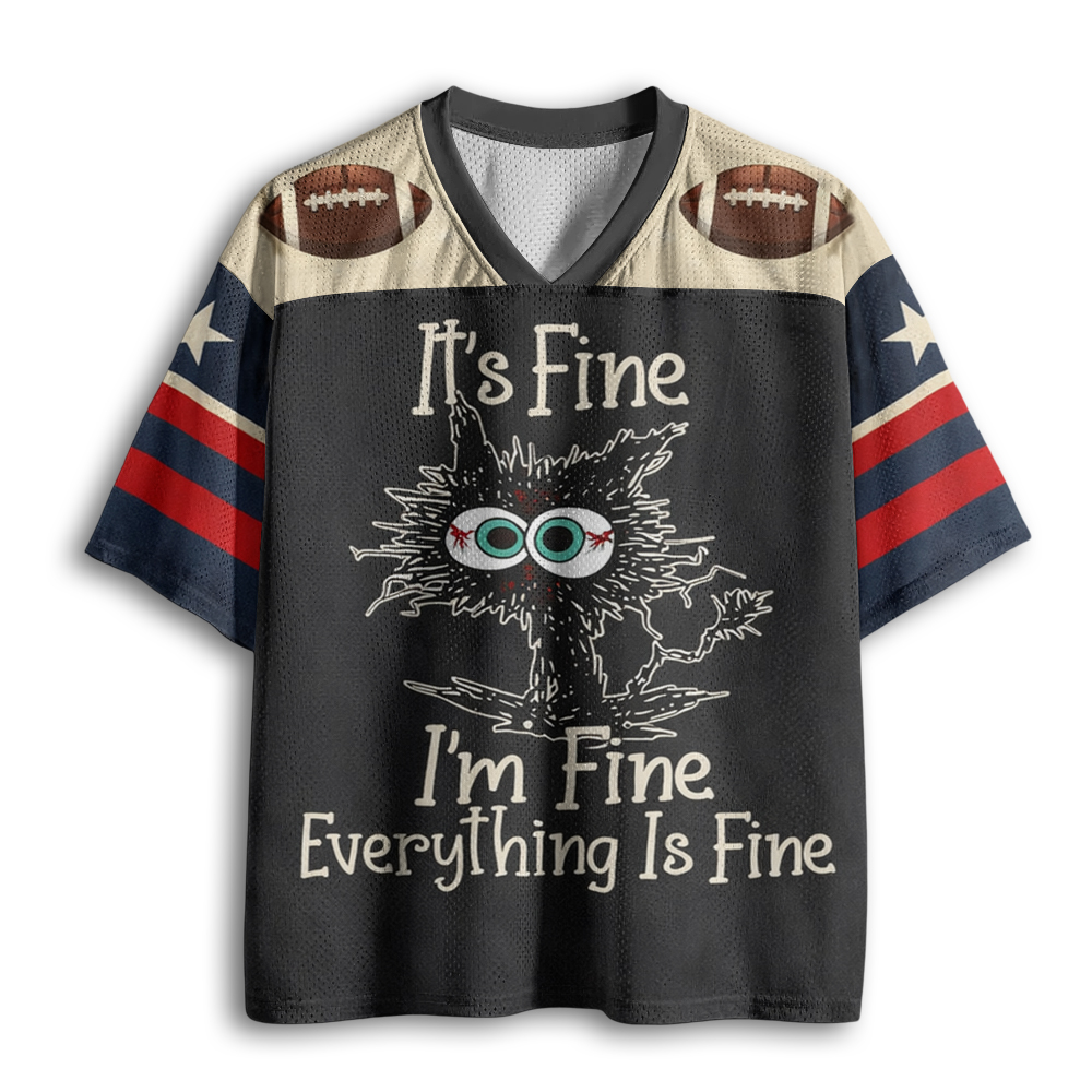 Baddiecat It's Fine I'm Fine Everything Is Fine Mesh Jersey