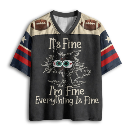 Baddiecat It's Fine I'm Fine Everything Is Fine Mesh Jersey