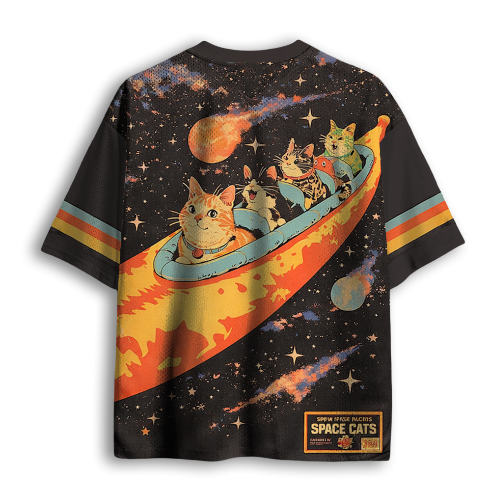 Baddiecat Spacecraft Cats Mesh Jersey
