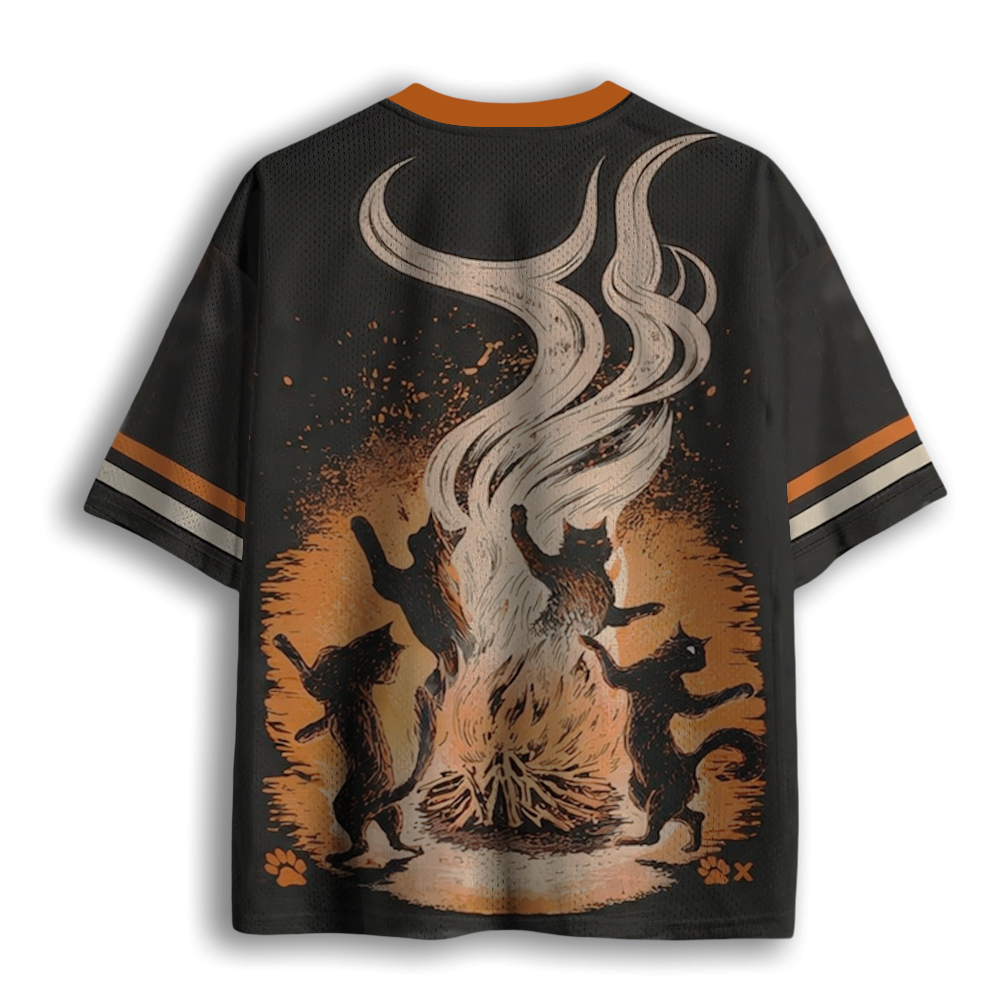 Baddiecat Black Cats With Fire Mesh Jersey