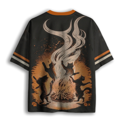 Baddiecat Black Cats With Fire Mesh Jersey