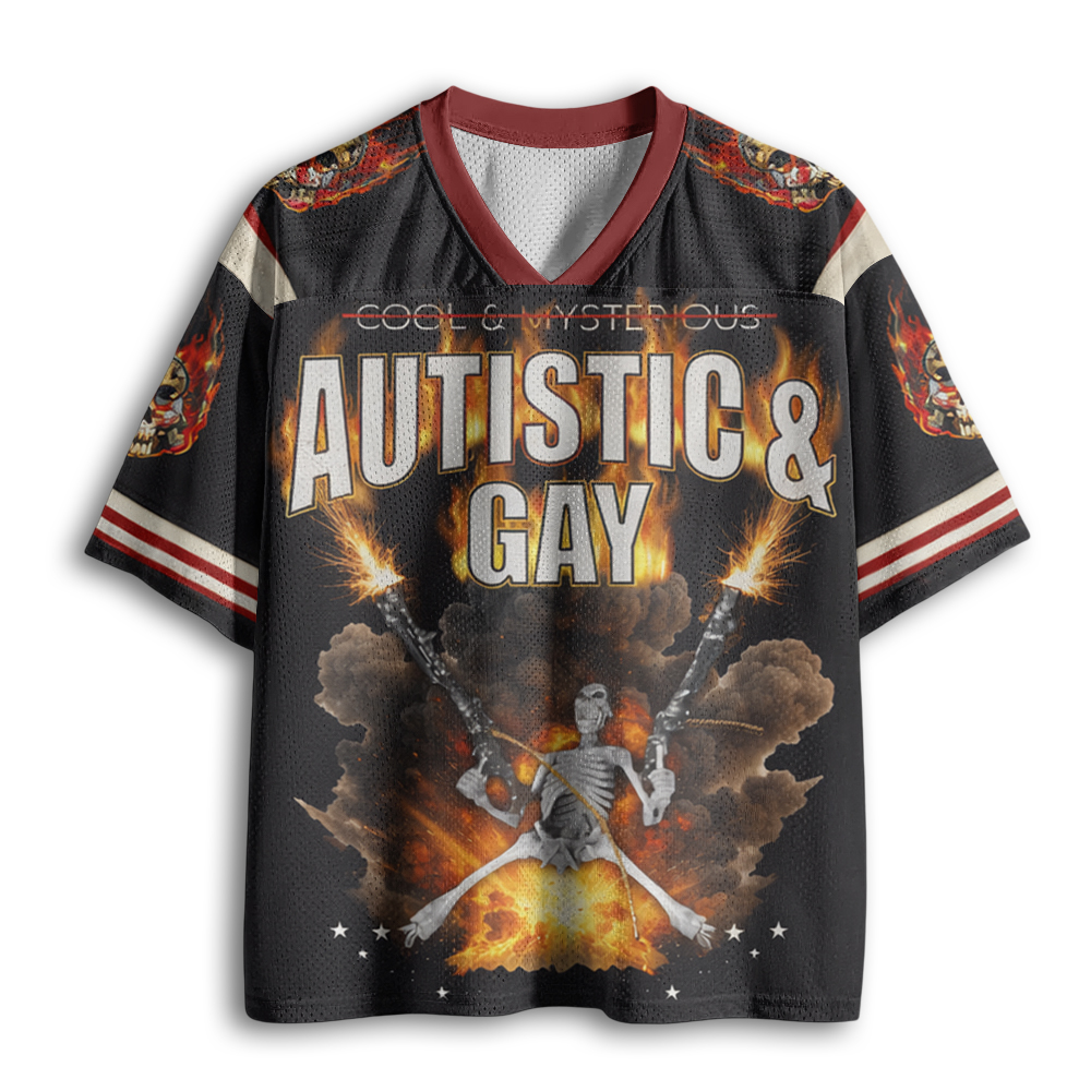 Baddiecat Autistic And Gay Skeleton Explosion Mesh Jersey