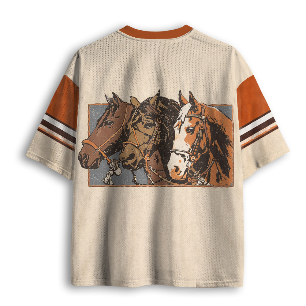 Baddiecat Vintage Western Horse Mesh Jersey
