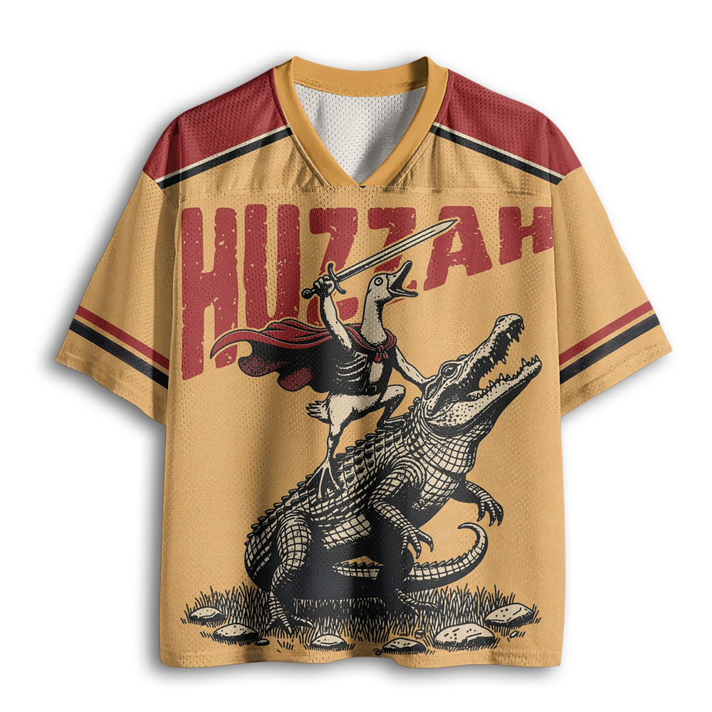 Baddiecat Funny Goose Riding Alligator Mesh Jersey