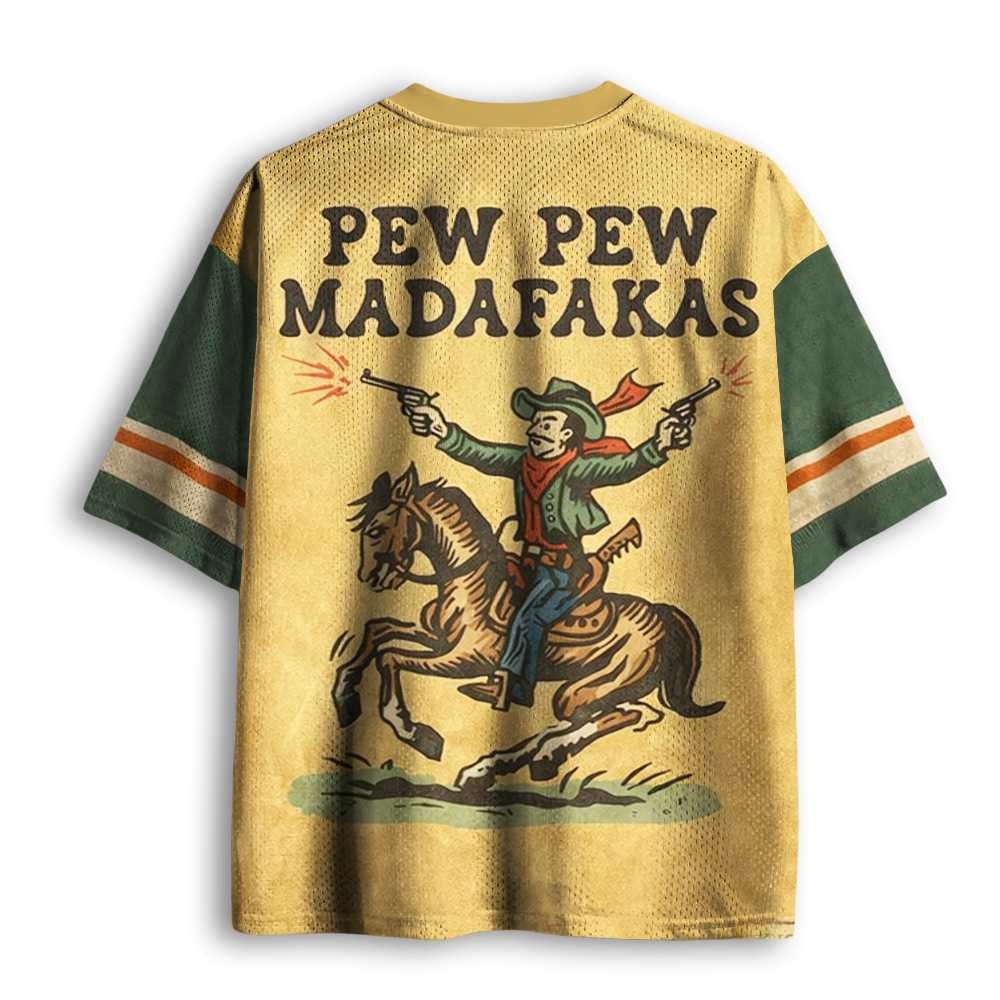 Baddiecat Western Pew Pew Madafakas Mesh Jersey