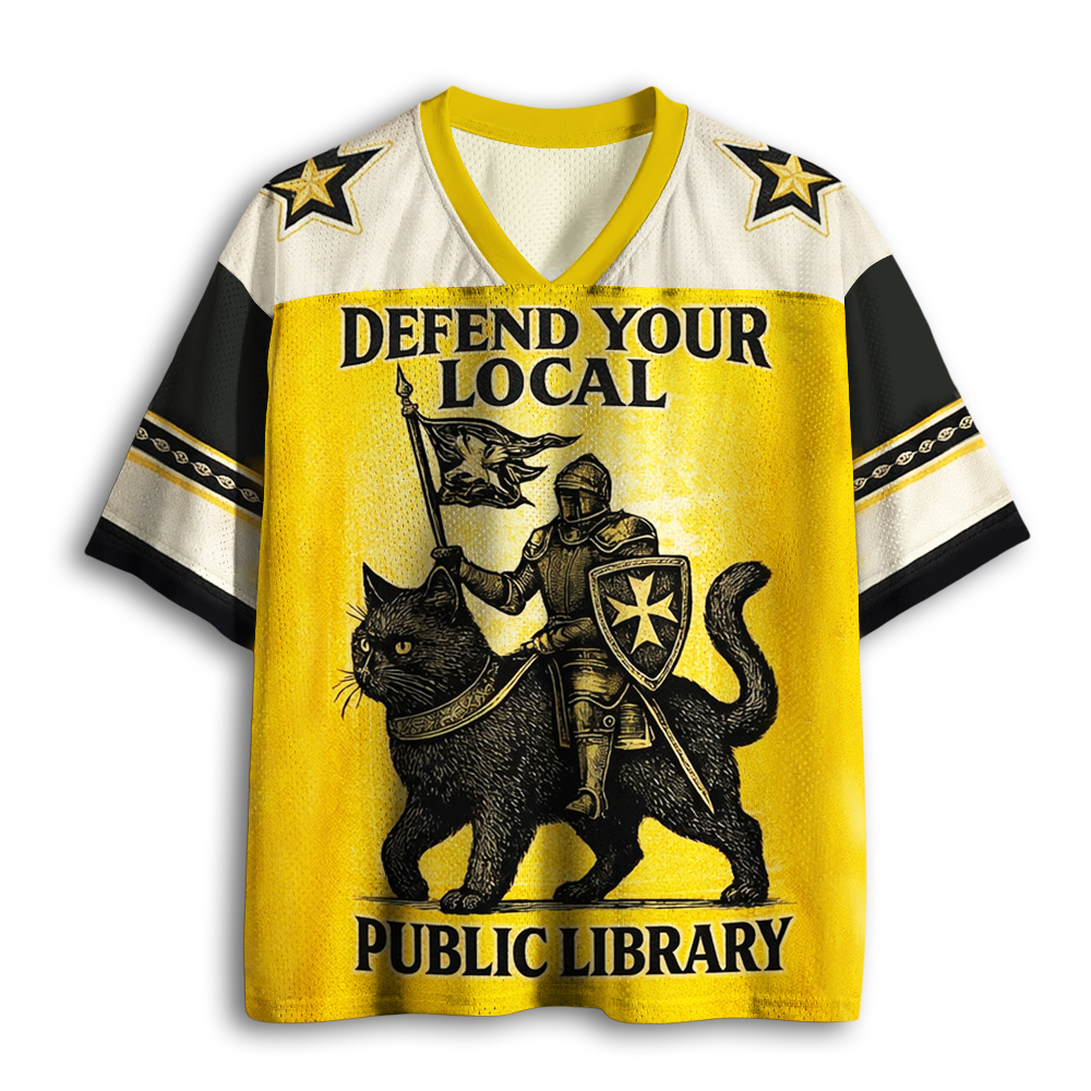 Baddiecat Defend Your Local Library Mesh Jersey