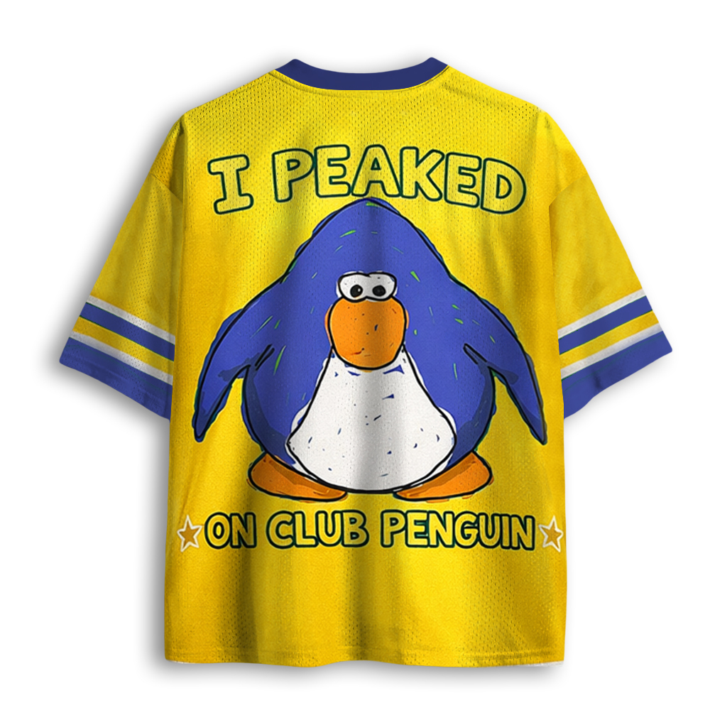 Baddiecat I Peaked On Club Penguin Mesh Jersey