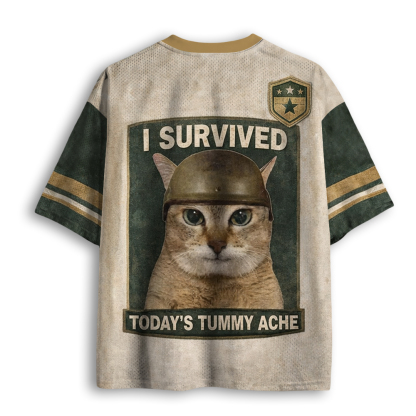Baddiecat I Survived Today's Tummy Ache Mesh Jersey