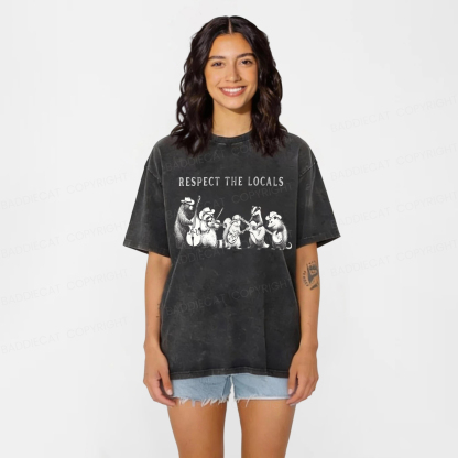 Baddiecat Respect The Locals Washed T-shirt