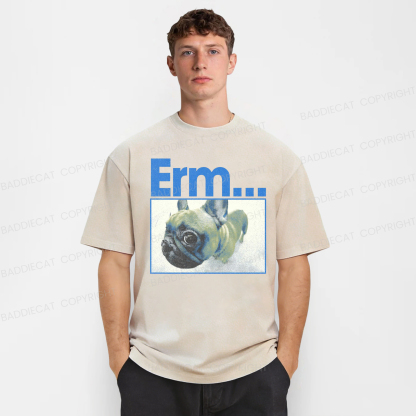 Baddiecat Funny Dog Graphic Washed T-shirt