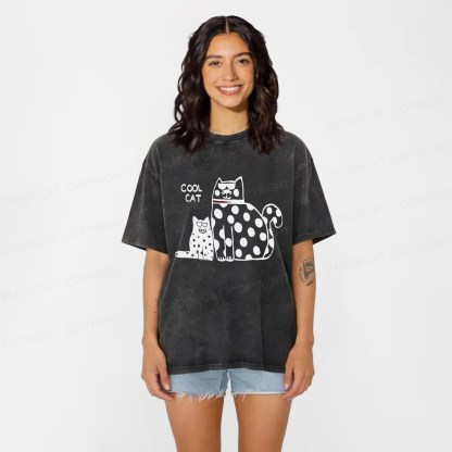 Baddiecat Cool Cat Washed T-shirt