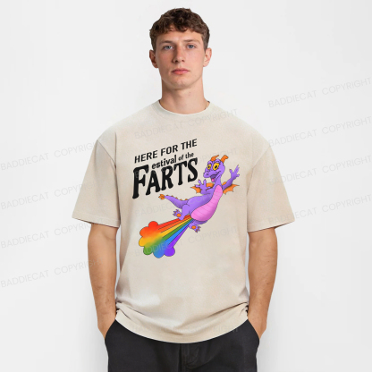 Baddiecat Rainbow Farting Dragon Washed T-shirt