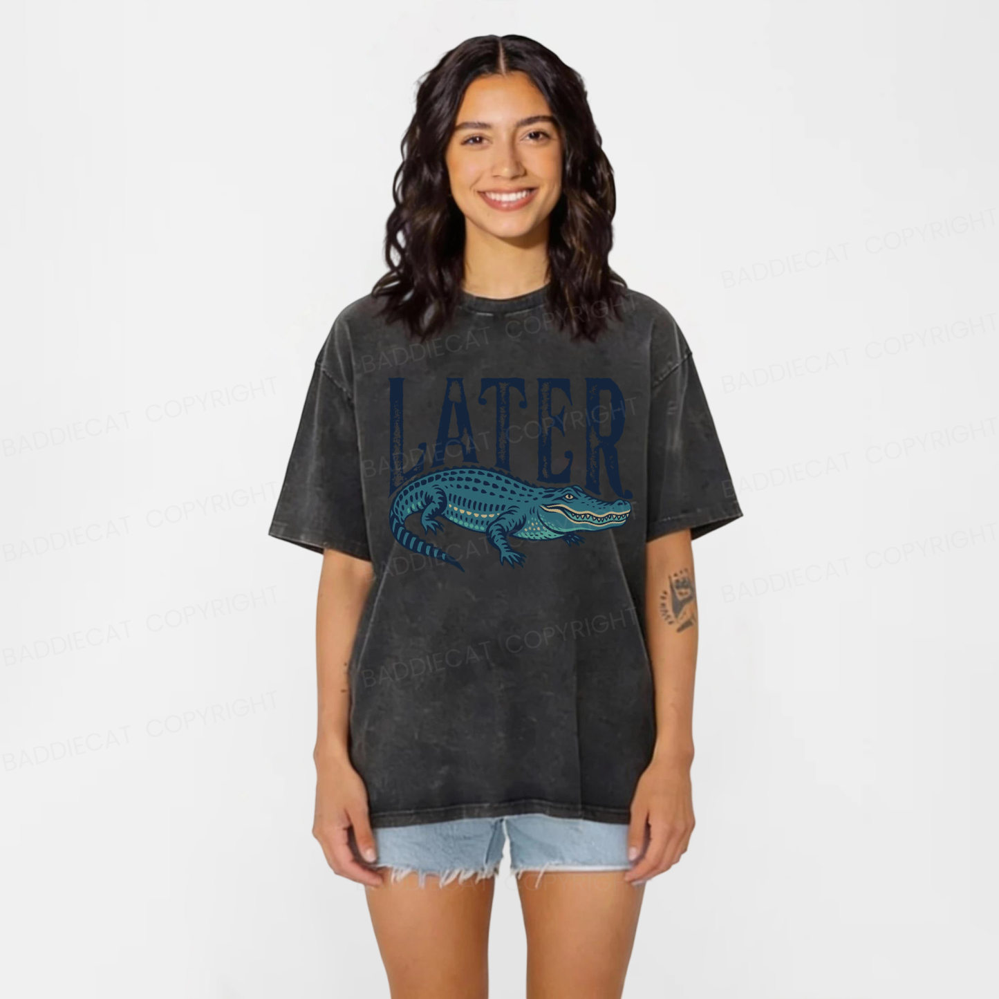 Baddiecat Later Alligator Washed T-shirt