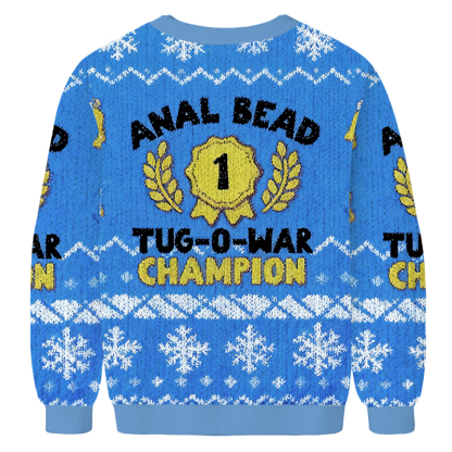 Baddiecat Anal Bead Tug O War Champion Christmas Ugly Sweatshirt