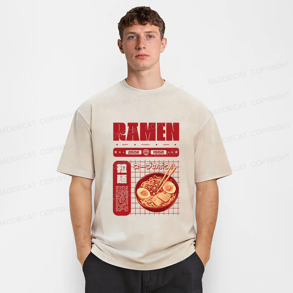Baddiecat Ramen Washed T-shirt