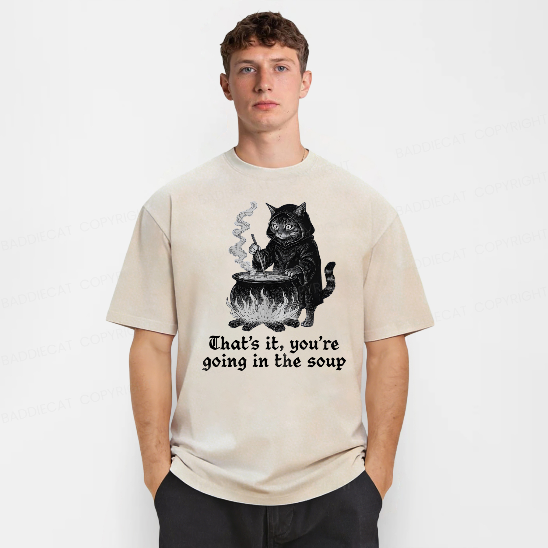 Baddiecat Funny That's It You're Going In The Soup Washed T-shirt
