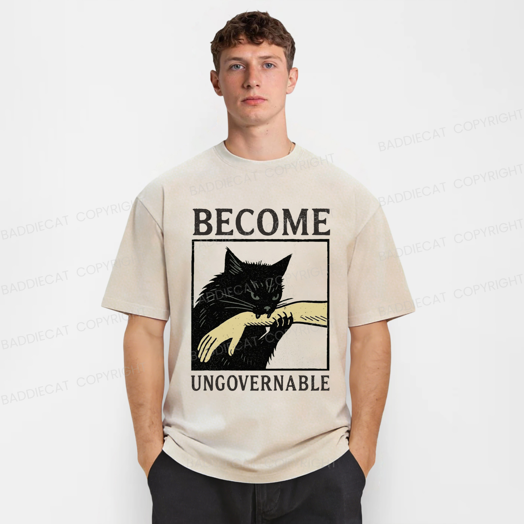 Baddiecat Become Ungovernable Washed T-shirt