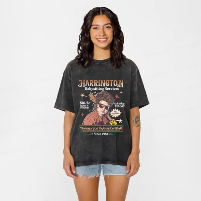 Baddiecat Babysitter Harrington  Washed T-shirt