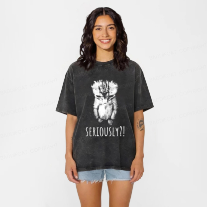 Baddiecat Seriously Cat Washed T-shirt