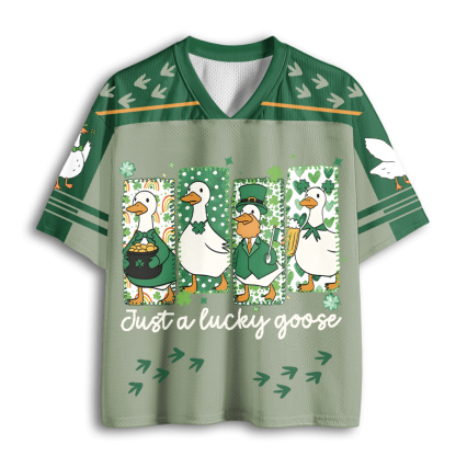 Baddiecat Funny St Patrick Goose Holiday Goose Top Mesh Jersey