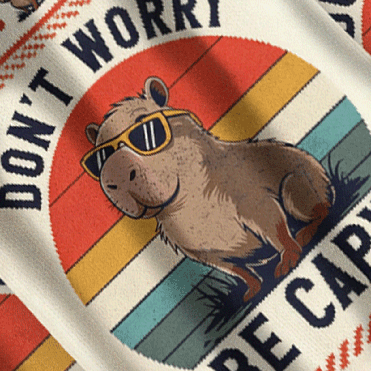 Baddiecat Don't Worry Be Capy Donut Ugly Sweatshirt