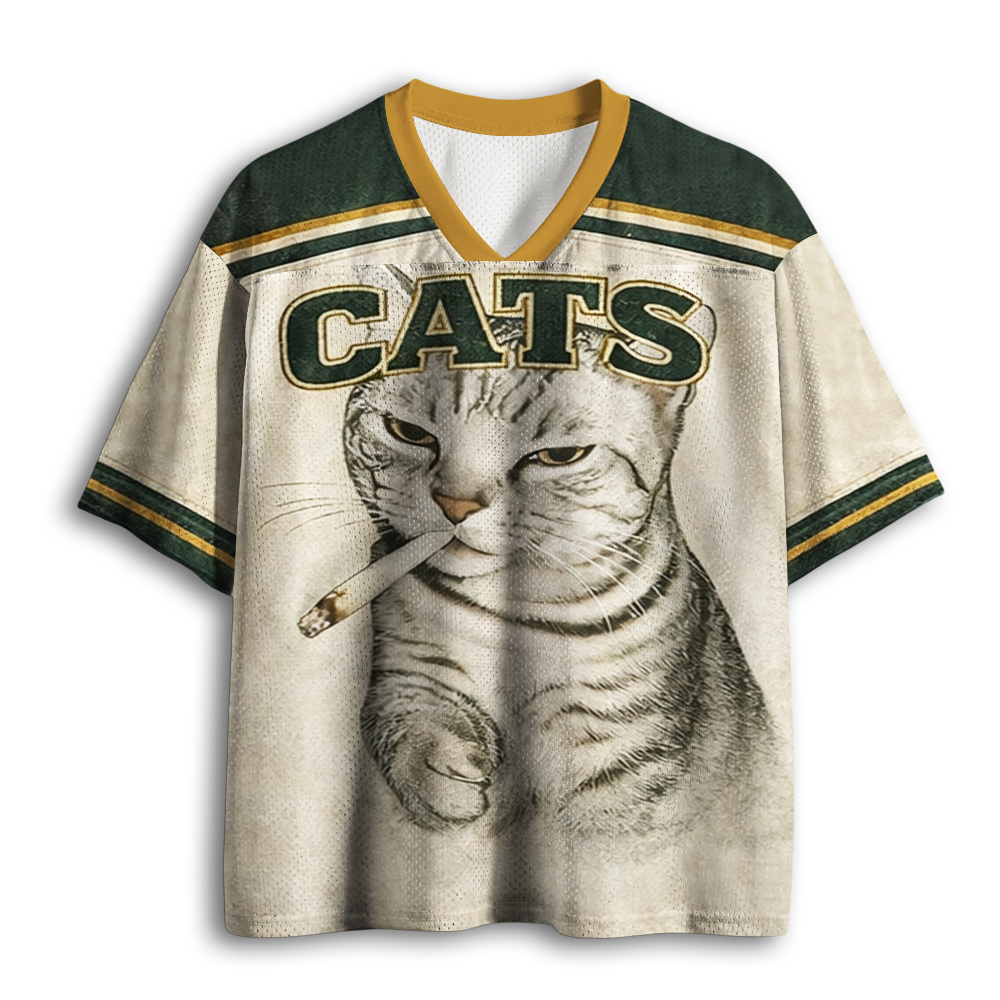 Baddiecat Smoking Cat Meme Mesh Jersey