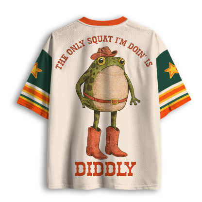 Baddiecat The Only Squat I'm Doin' Is Diddly Mesh Jersey
