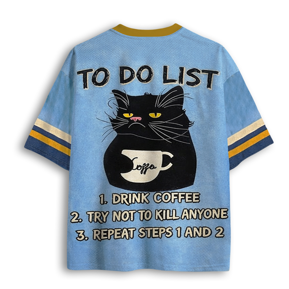 Baddiecat To Do List Cat Mesh Jersey