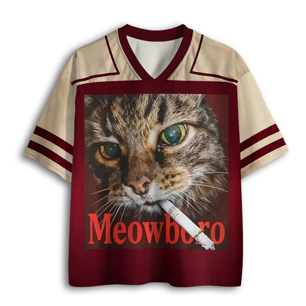 Baddiecat Funny Smoking Cat Meme Mesh Jersey