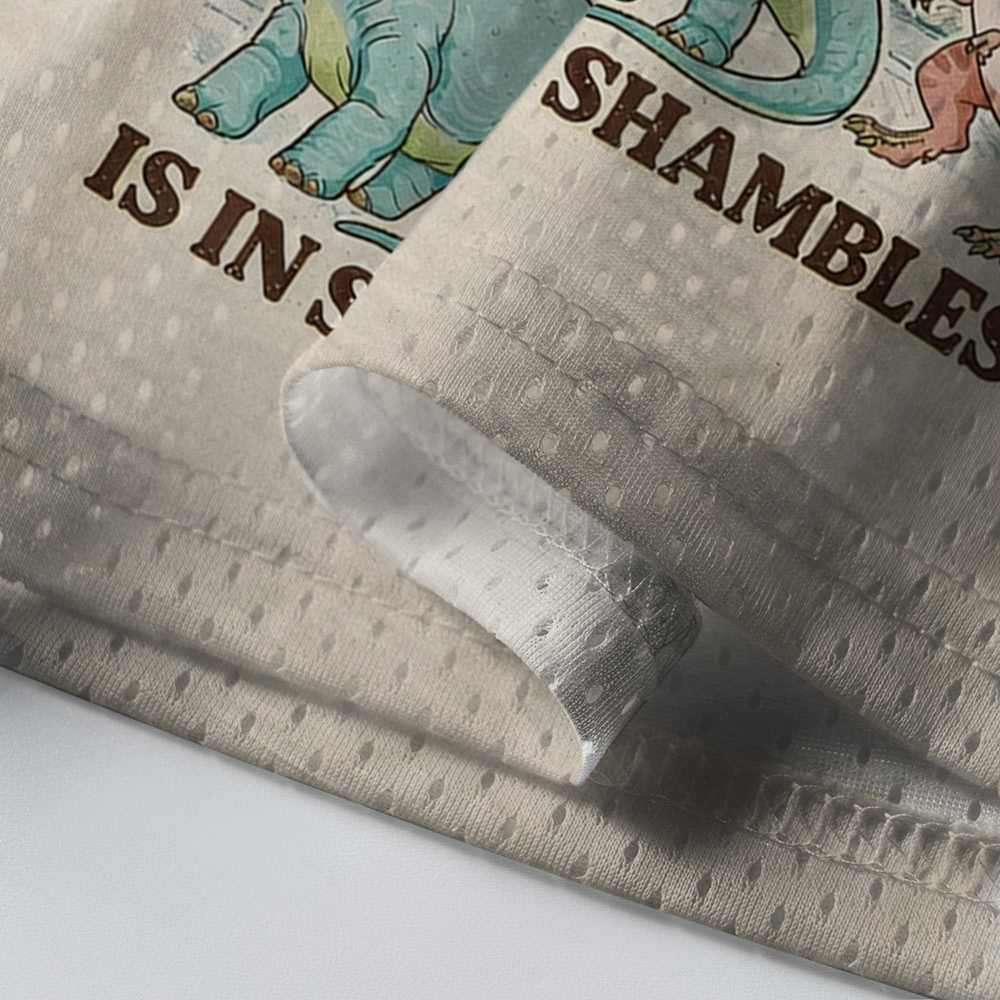 Baddiecat Funny Dinosaur The Vibe Is In Shambles Mesh Jersey