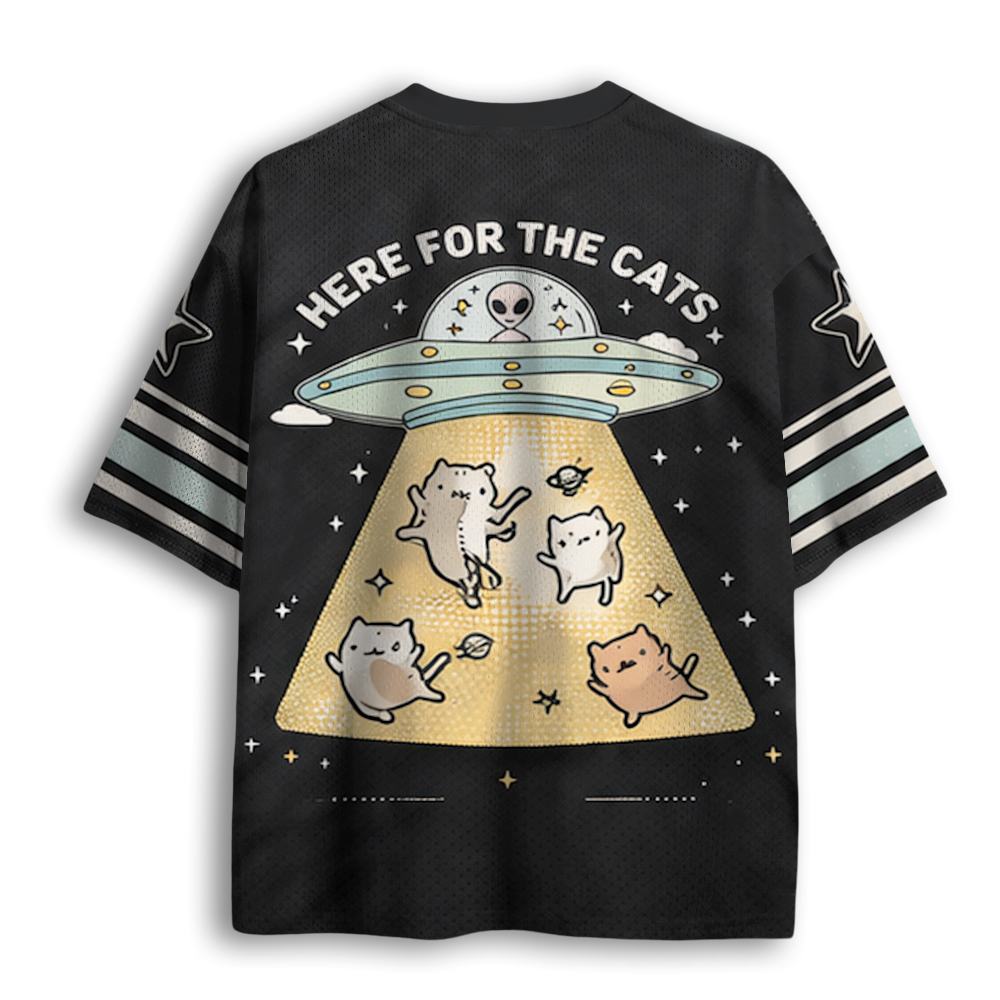 Baddiecat Here For The Cats Humans Are Weird Mesh Jersey