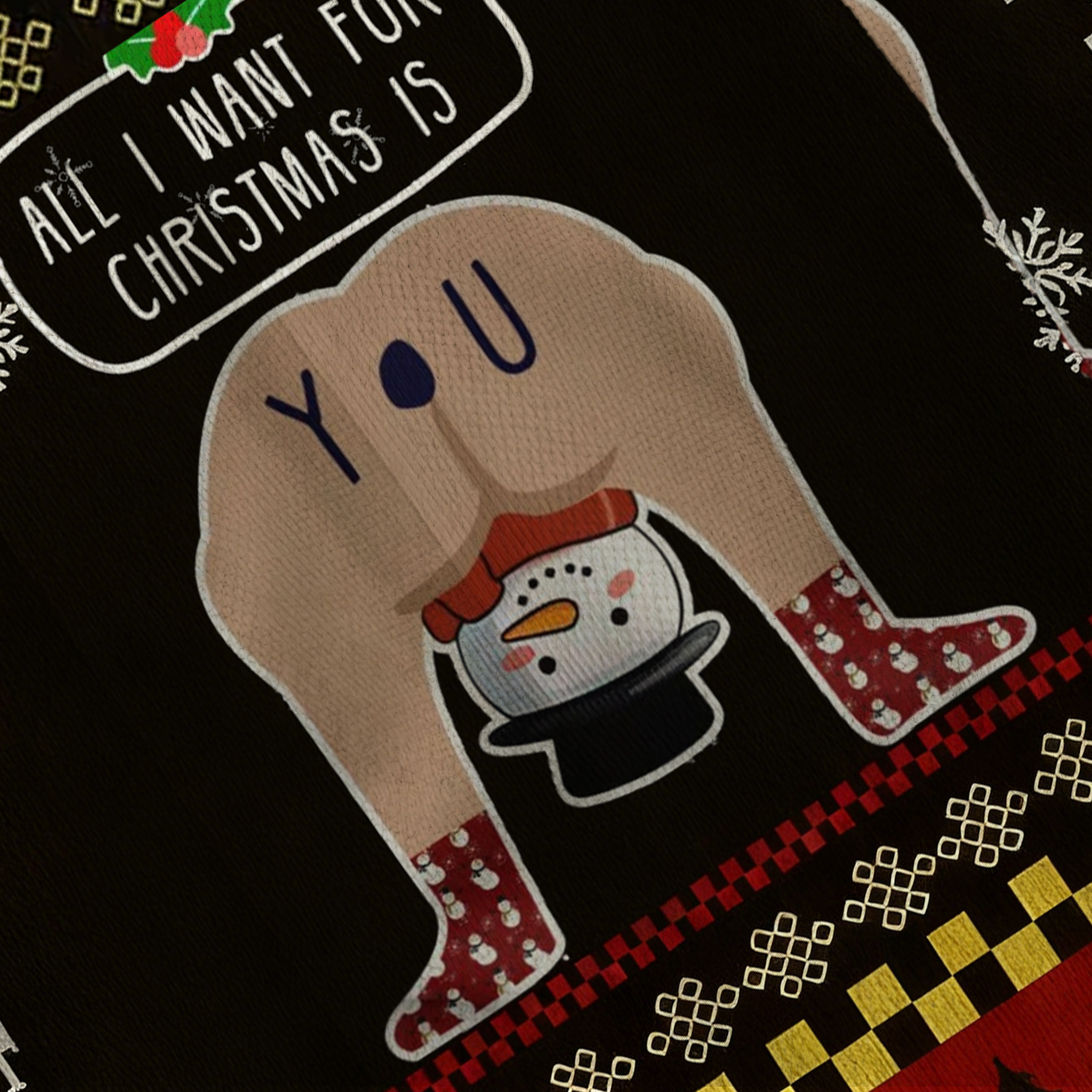Baddiecat All I Want For Is You Christmas Ugly Sweatshirt
