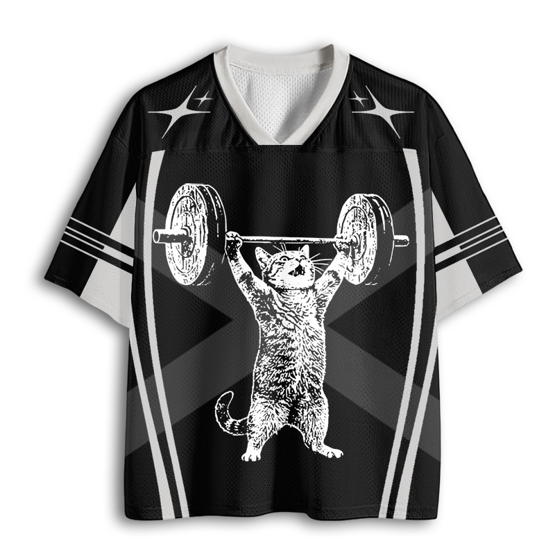 Baddiecat Funny Cat Gym Mesh Jersey