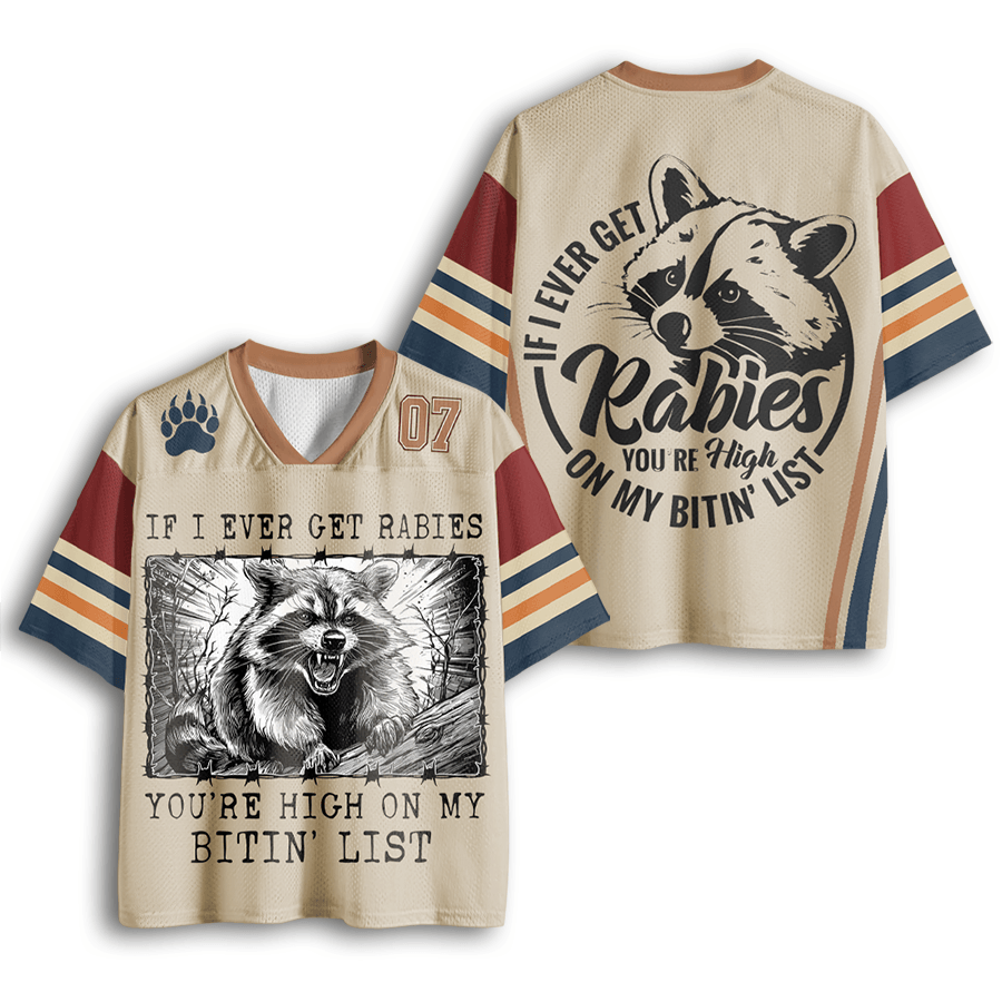 Baddiecat If I Ever Get Rabies You're High On My Bitin' List Mesh Jersey