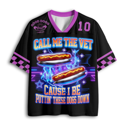 Baddiecat Call Me The Vet Cause I Be PuTTIN' These Dogs Down Mesh Jersey