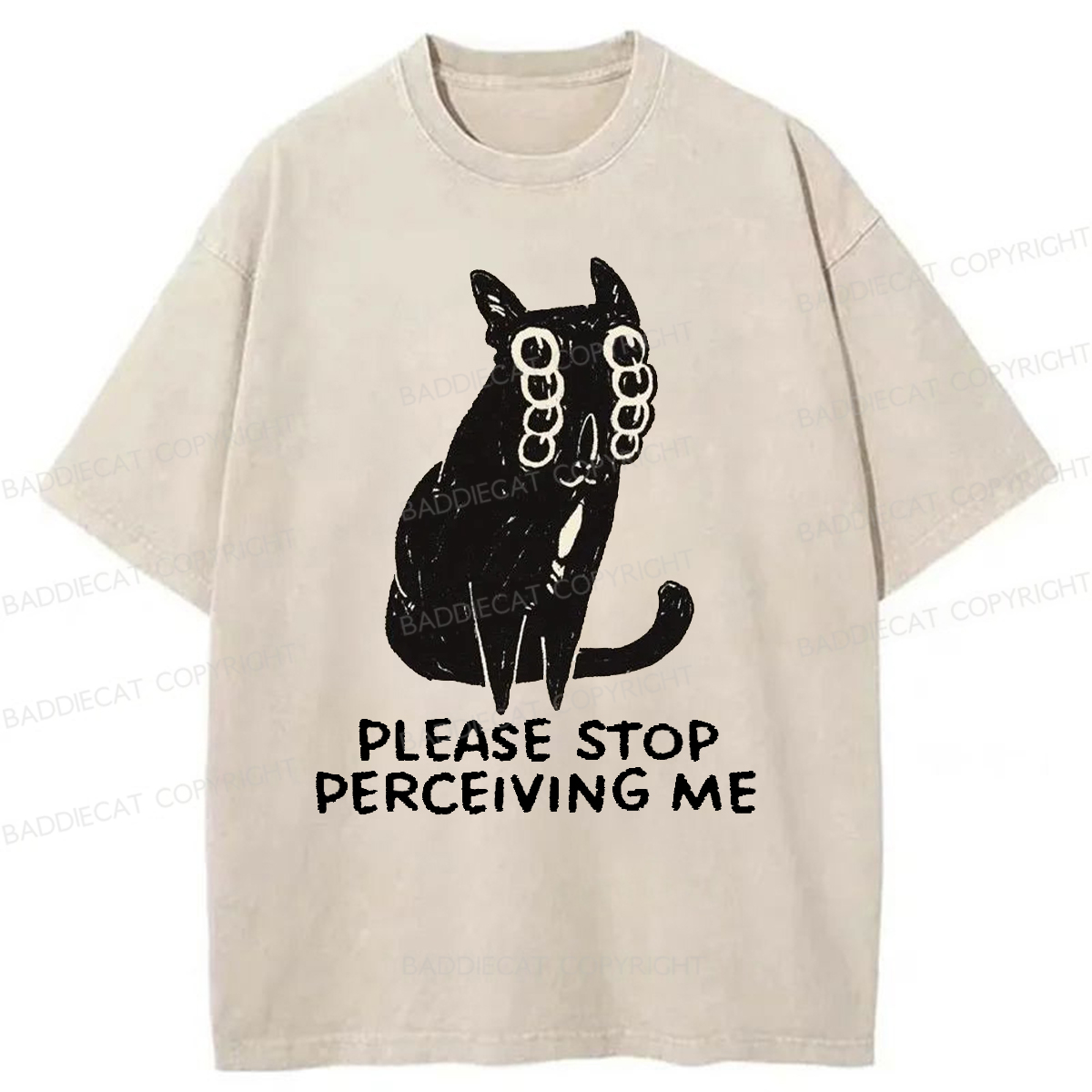 Baddiecat Please Stop Perceiving Me Washed T-shirt