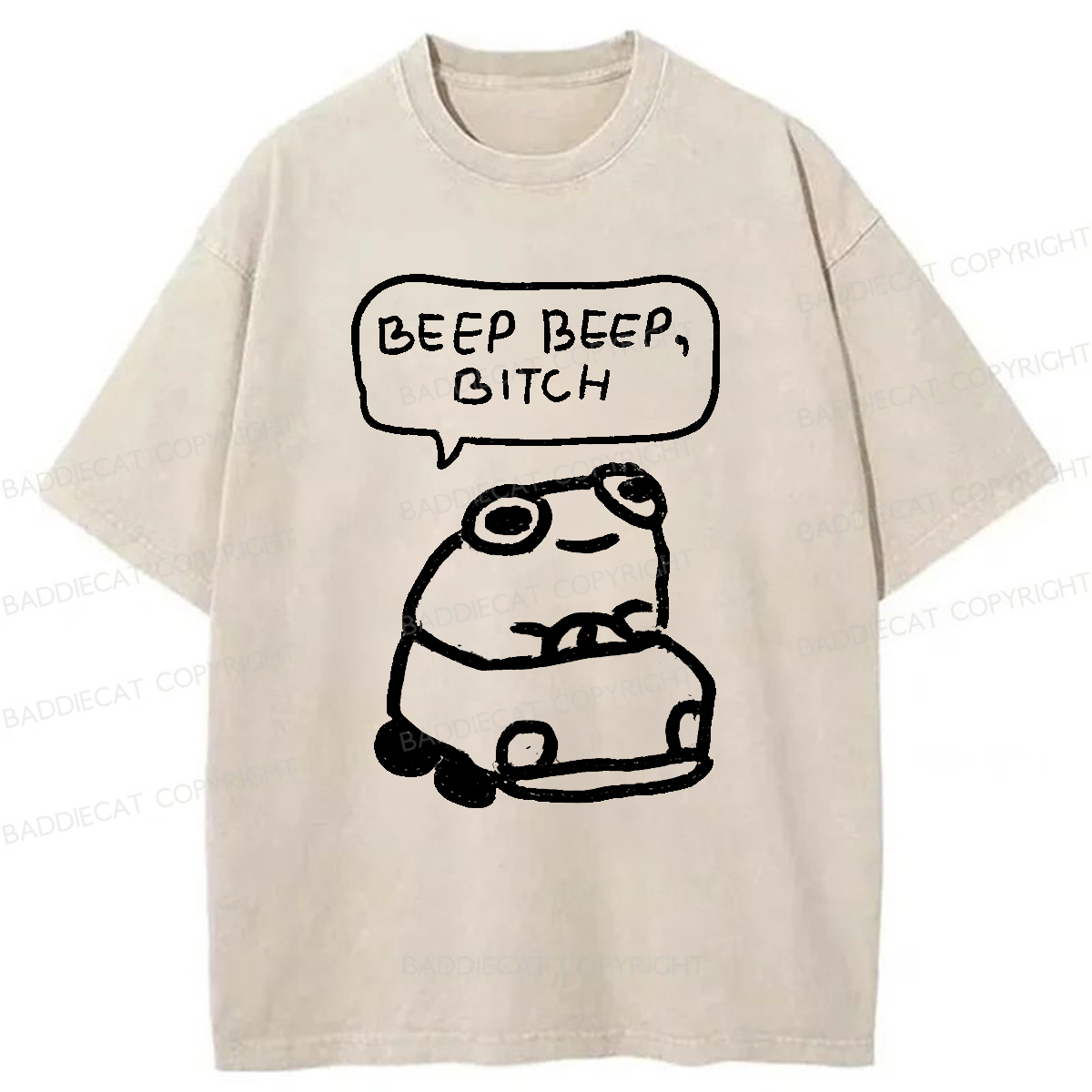 Baddiecat BEEP BEEP BITCH Washed T-shirt