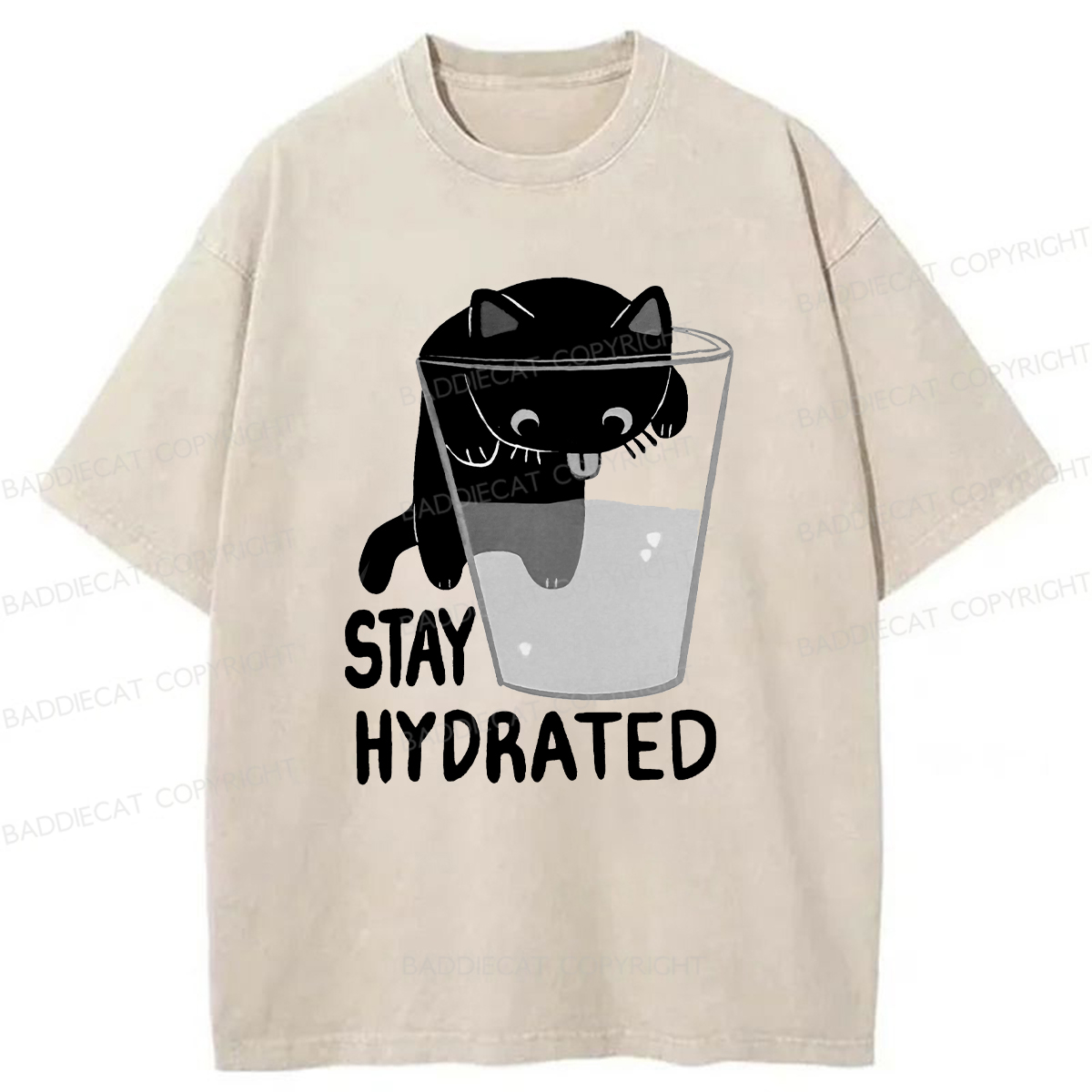 Baddiecat STAY HYDRATED Washed T-shirt