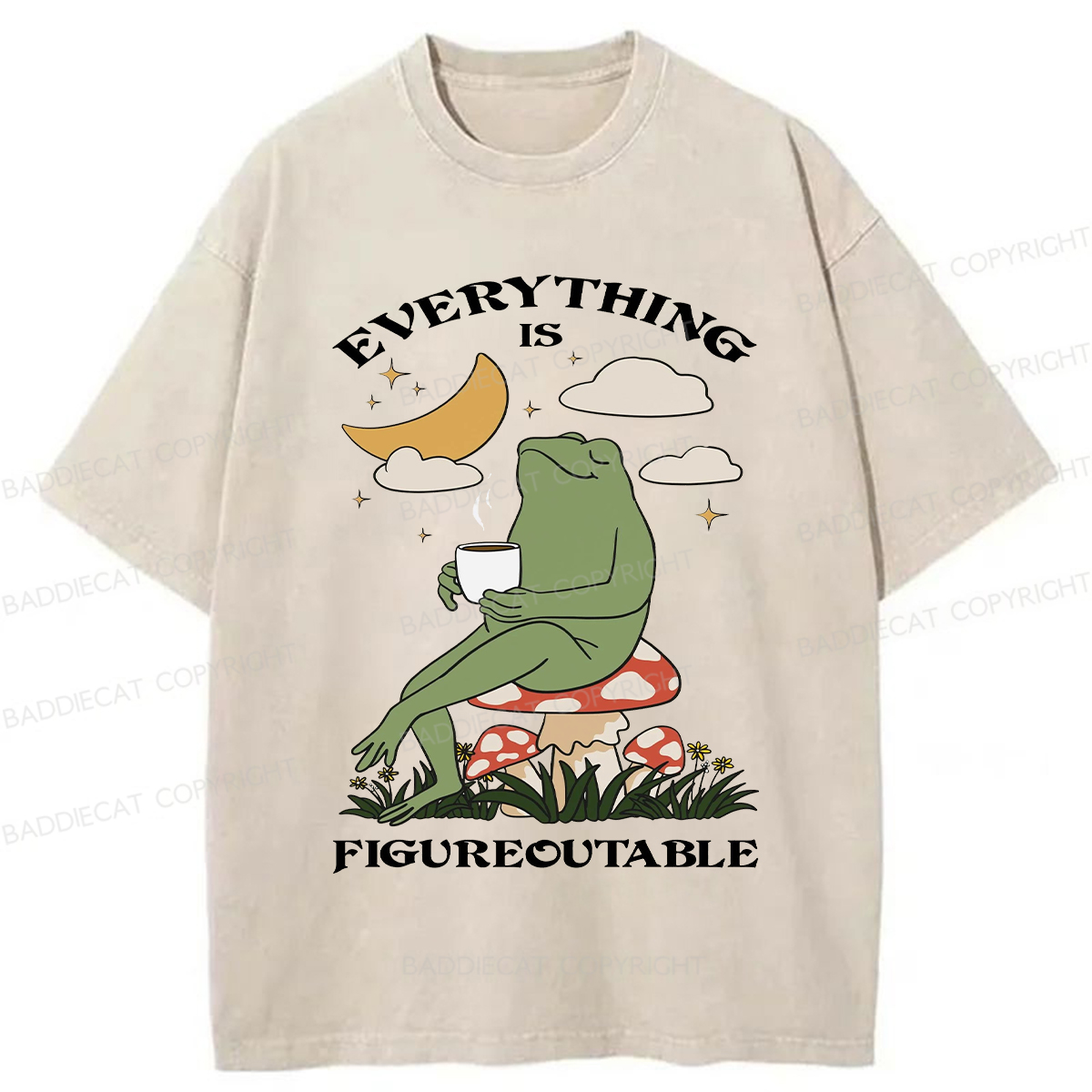 Baddiecat Everything Is Figureoutable Washed T-shirt