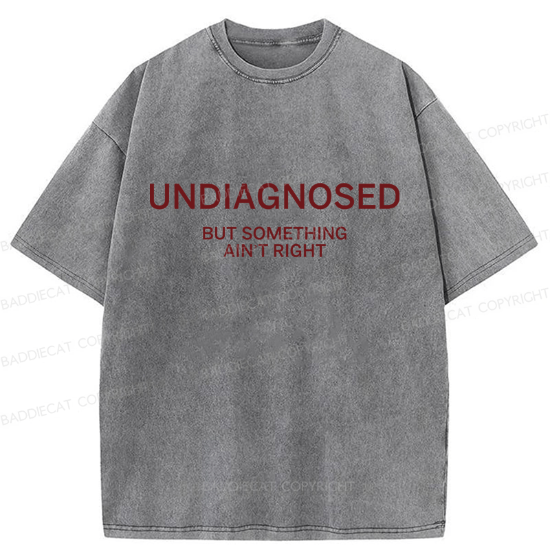 Baddiecat Undiagnosed But Something Ain't Right Washed T-shirt