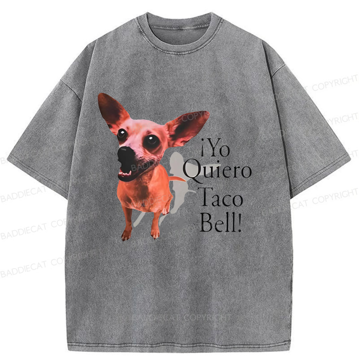 Baddiecat Taco Bell Dog Washed T-shirt