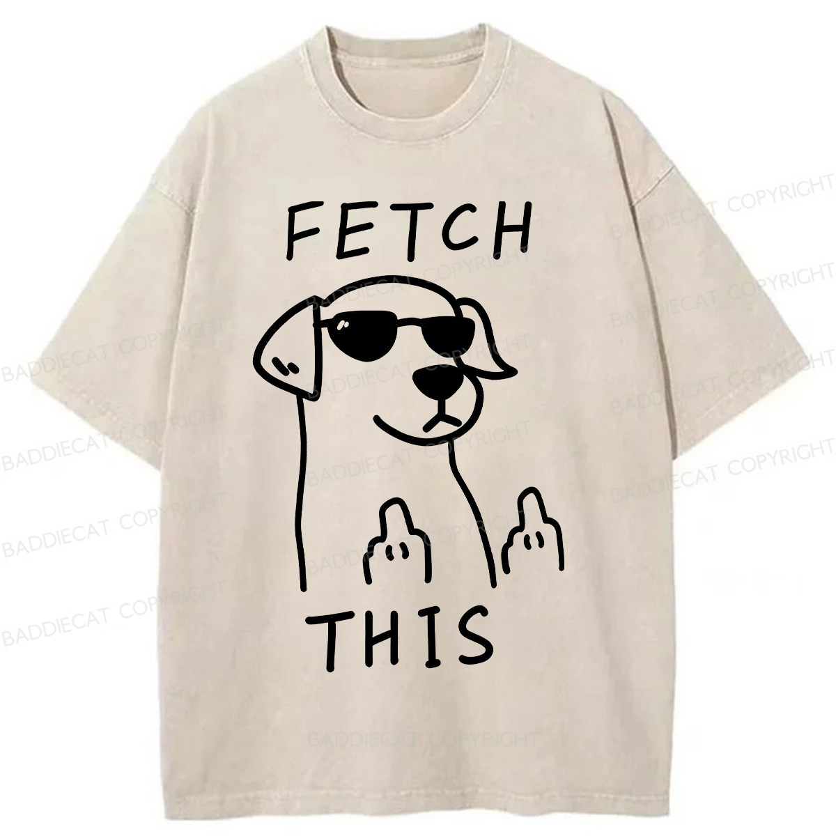 Baddiecat Fetch This Dog Washed T-shirt
